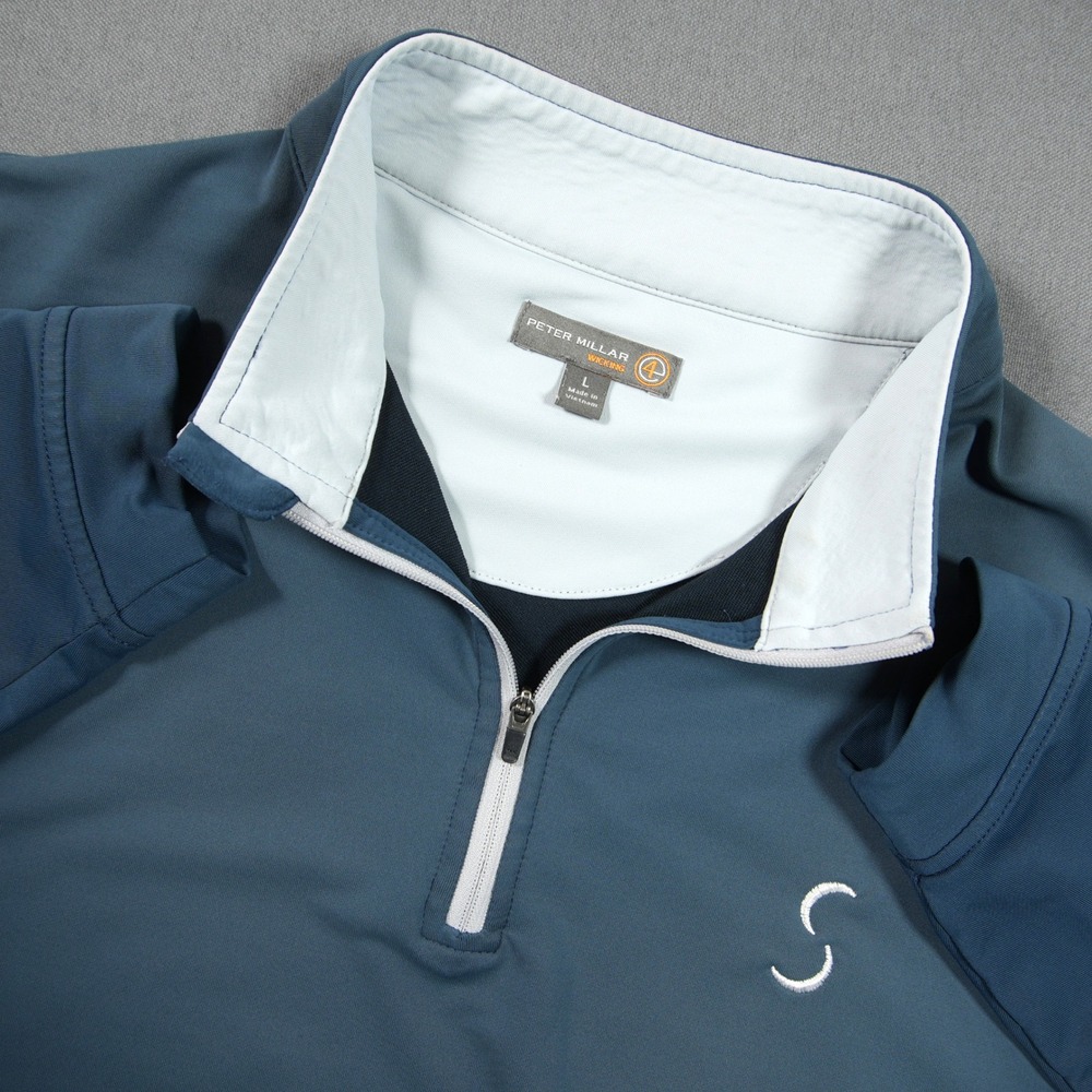 Peter Millar Golf Crown Sport Wicking 1/4 Zip Men Pullover L Performance Stretch